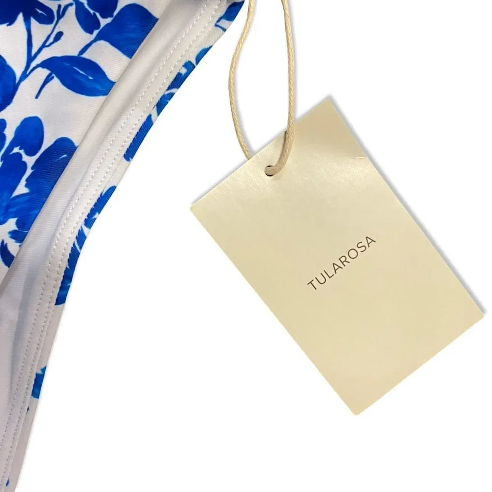Tularosa Mar Blue White Bikini bottoms Swimwear separate Revolve NWT M